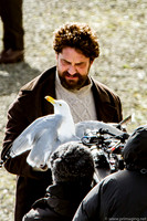 Gerard Butler on set